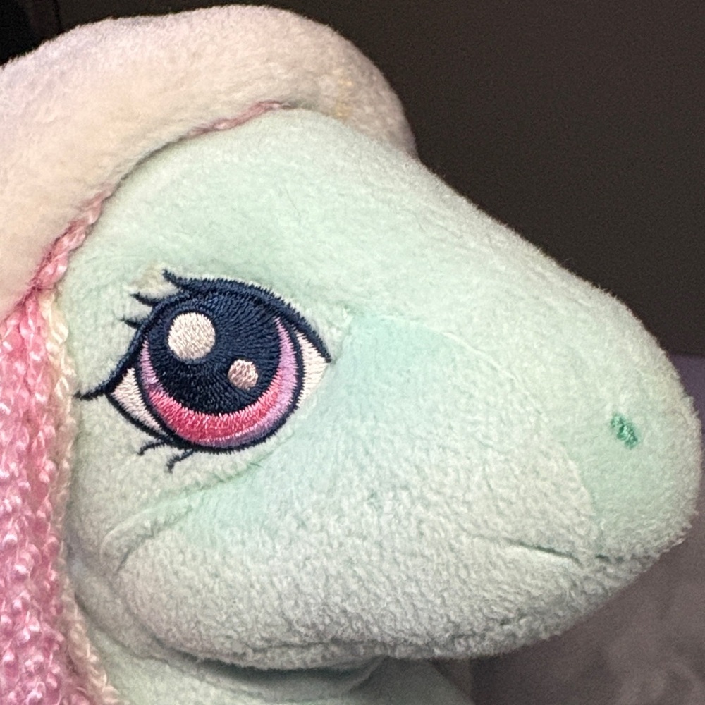 Mint Green Plush Pony with Pink Mane - Picture 4 of 7